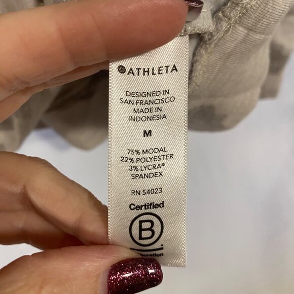 Athleta Pure Luxe Camo Printed Sweatshirt Size M - Picture 2 of 5